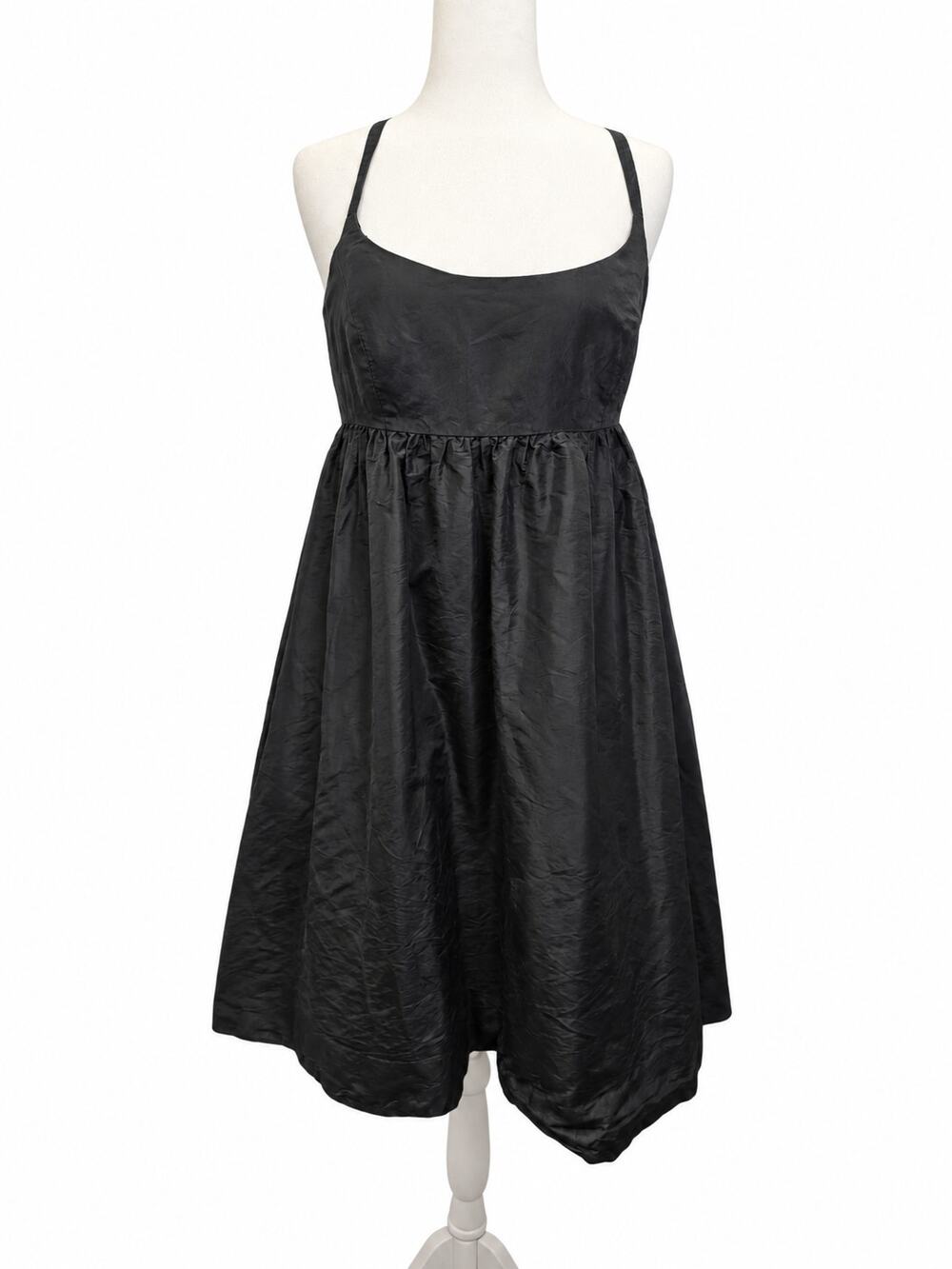 J.Crew Women’s Size 10 Dark Gray 100% Silk Fit & Flare Dress Cross Back